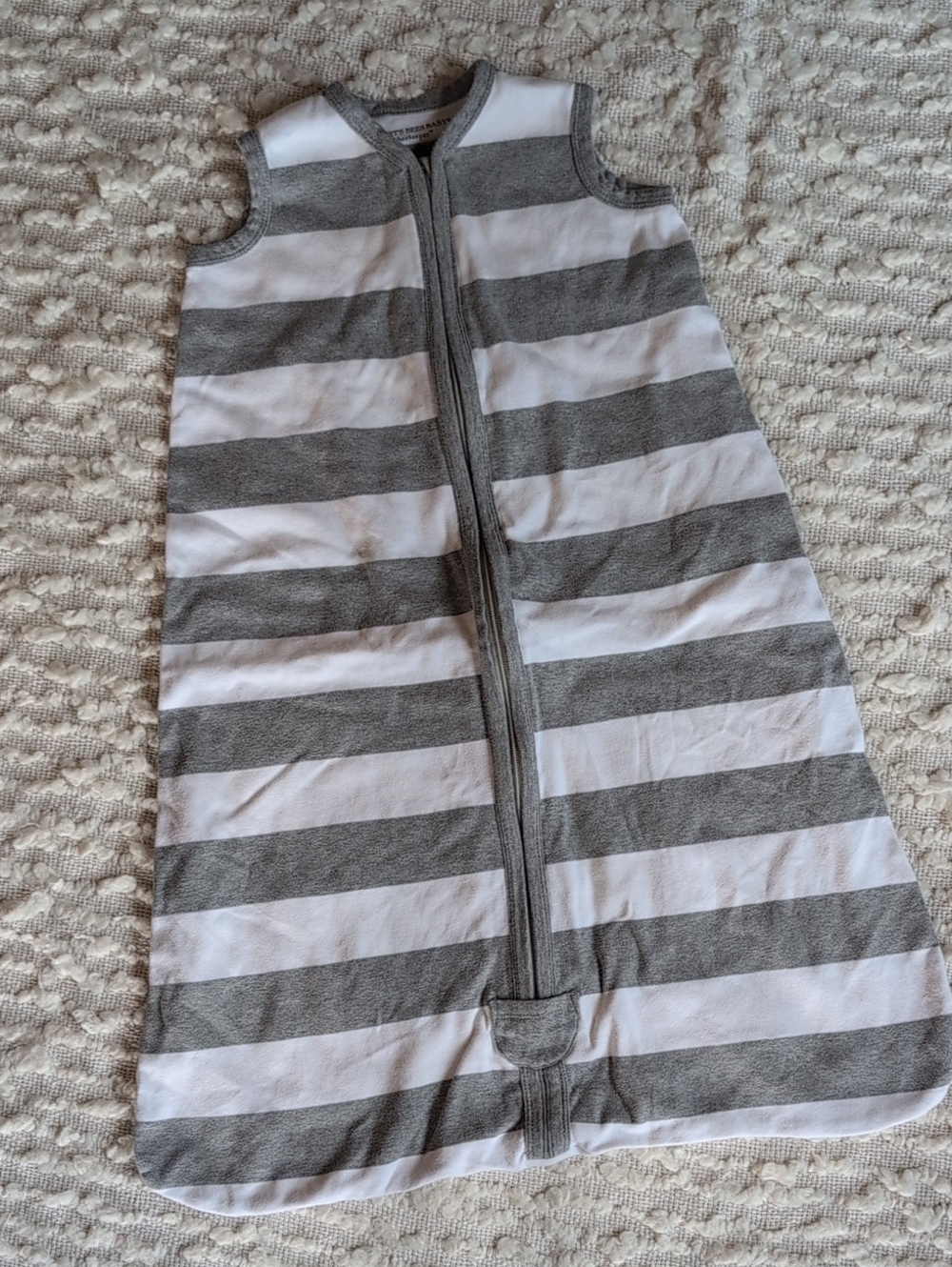 Burt's Bees Baby Beekeeper Large Sleep Sack Gray Stripe Boy Girl 12-18 Months